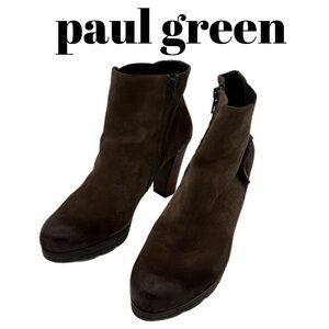 Paul Green Stacked Heel Zip Ankle Booties UK-6.5 US-9